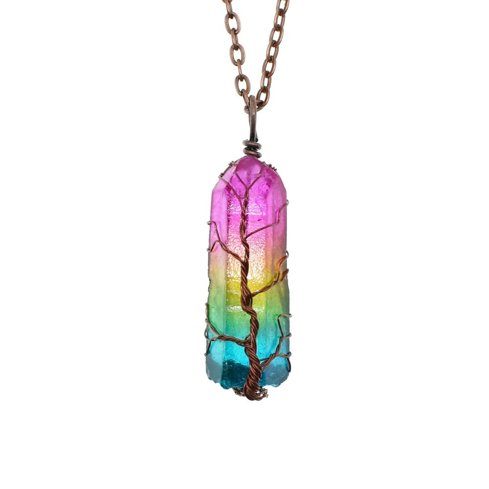 Hot Selling Stone Crystal Pillar Tree Of Life Pendant - My Store