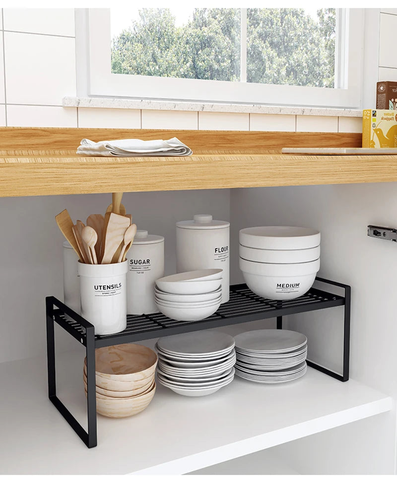 Kitchen Utensils Storage Rack Cabinet Plates Dishes Kitchenware Shelf Drainer Organizer - My Store