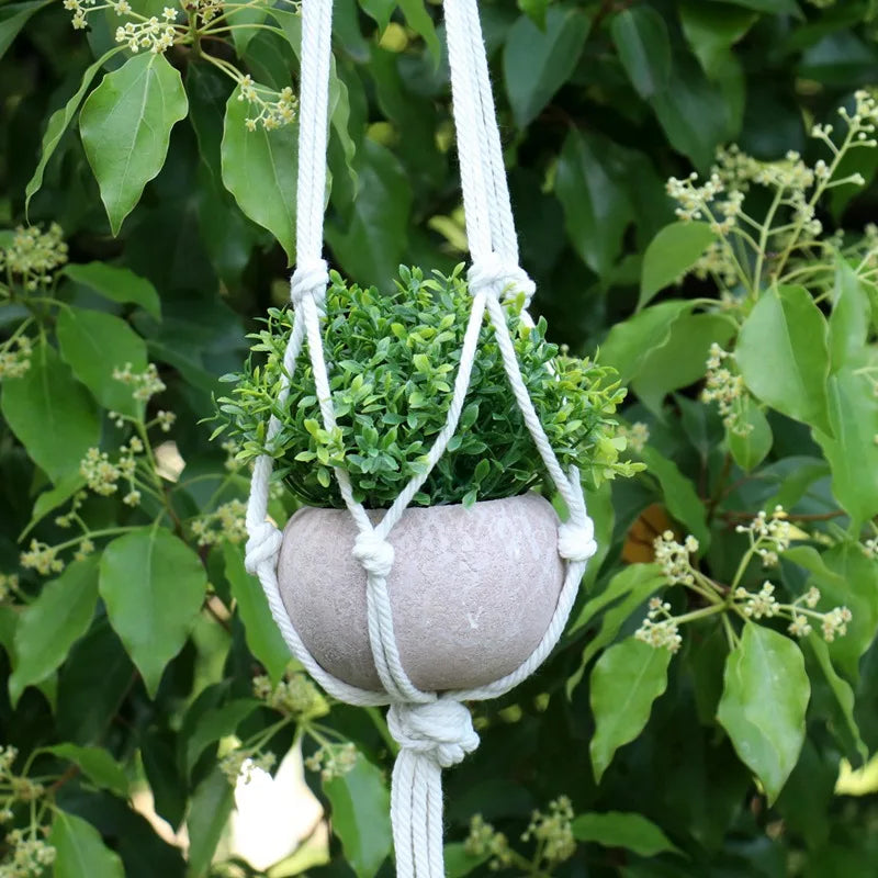 Hanging Plant Handmade Macrame Hanger Flower Pot Wall Decor Courtyard Garden Hanging Planter - My Store