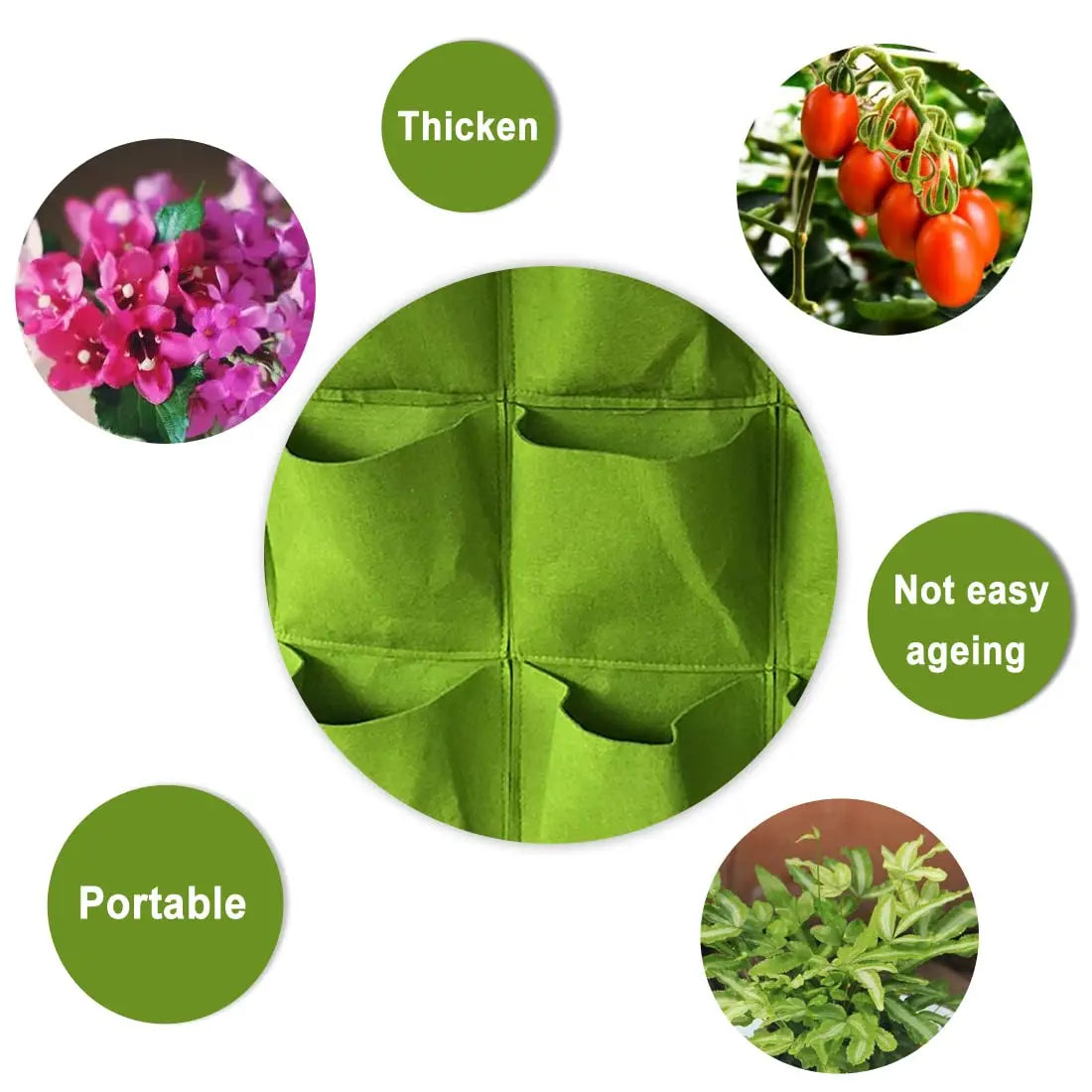 NEW Wall Hanging Pockets Planting Bags Flower Pot Home Garden Grow Bag Garden Planter Vertical Suculentas Plant Pot Home Decor - My Store