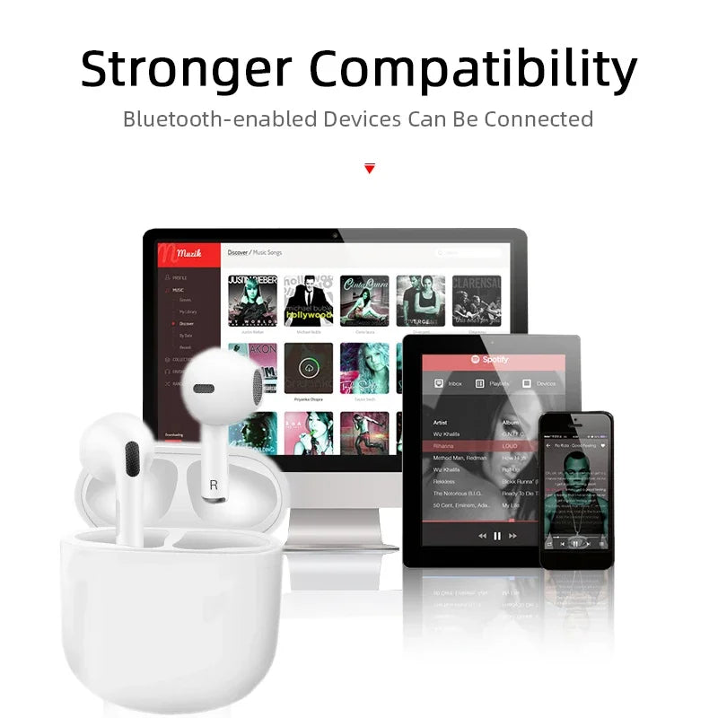 Pro 4 TWS Wireless Headphones Earphone Bluetooth-compatible 5.0 Waterproof Headset with Mic for Xiaomi iPhone Pro4 Earbuds - My Store