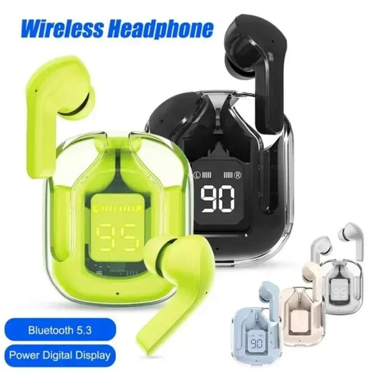 T2 tws Wireless Bluetooth Headset Transparent ENC Headphones LED Power Digital Display Stereo Sound Earphones for all smartphone - My Store