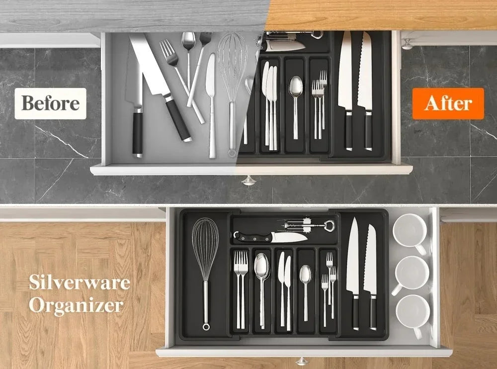 Expandable Silverware Utensil Tray Drawer Organizer for Kitchen - My Store